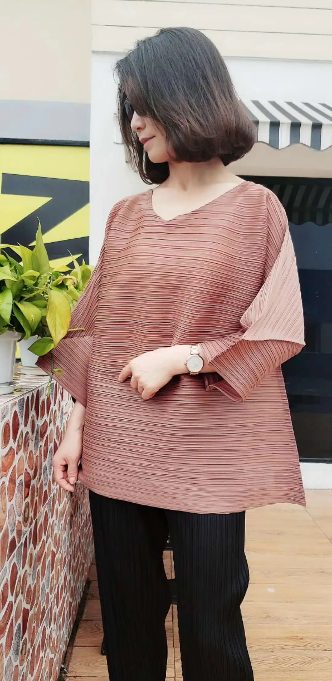 109A68 Summer Miyake Folds Women's Tops European