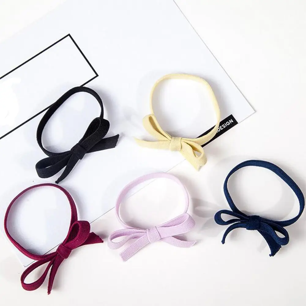 

5Pcs/set Fashion Cute Lovely Women Girl Bowknot Elastic Hairband Headwear Hair Accessories Color Random Ornaments HOT