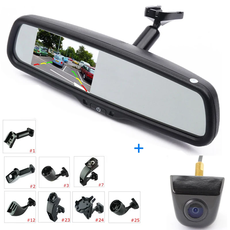 Зеркало заднего вида ANSHILONG с ЖК дисплеем 4 3 дюйма камерой вида|mirror monitor|4.3&quot lcd carlcd