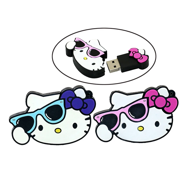 Купить Рисунок laquo;Hello Kitty raquo; USB Flash Drive 64 ГБ накопитель 32 ГБ флешки 4 ГБ 8 ГБ 16 ГБ мультфильм U диск флэш карты горячая Распродажа memory stick