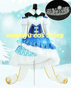 

Free Shipping!2019 New VOCALOID Hatsune Miku Ice and Snow miku dress 03 Cosplay Costume,Size customizable Halloween Wholesale