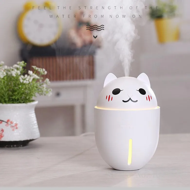

Christmas Gift 320ML Desktop USB Ultrasonic Mini Humidifier Home Office diffuser essential oil cool mist with light & fan