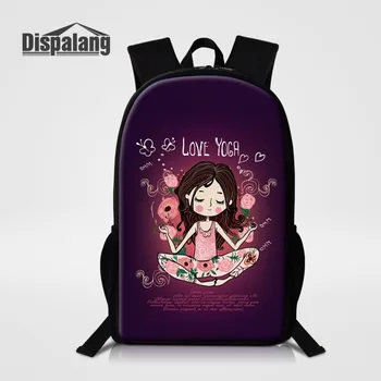 

Cartoon Yoga Prints Schoolbag for Girls Cool Rucksack for College High Class Back Pack Lightweight Backpack Children School Bag