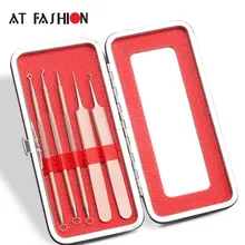 Новинка 5 шт. розовое золото набор игл для угревой сыпи Удаление комедонов Пинцет комедонов инструмент для удаления прыщей инструмет для удаления черных точек уход за кожей лица Уход за кожей