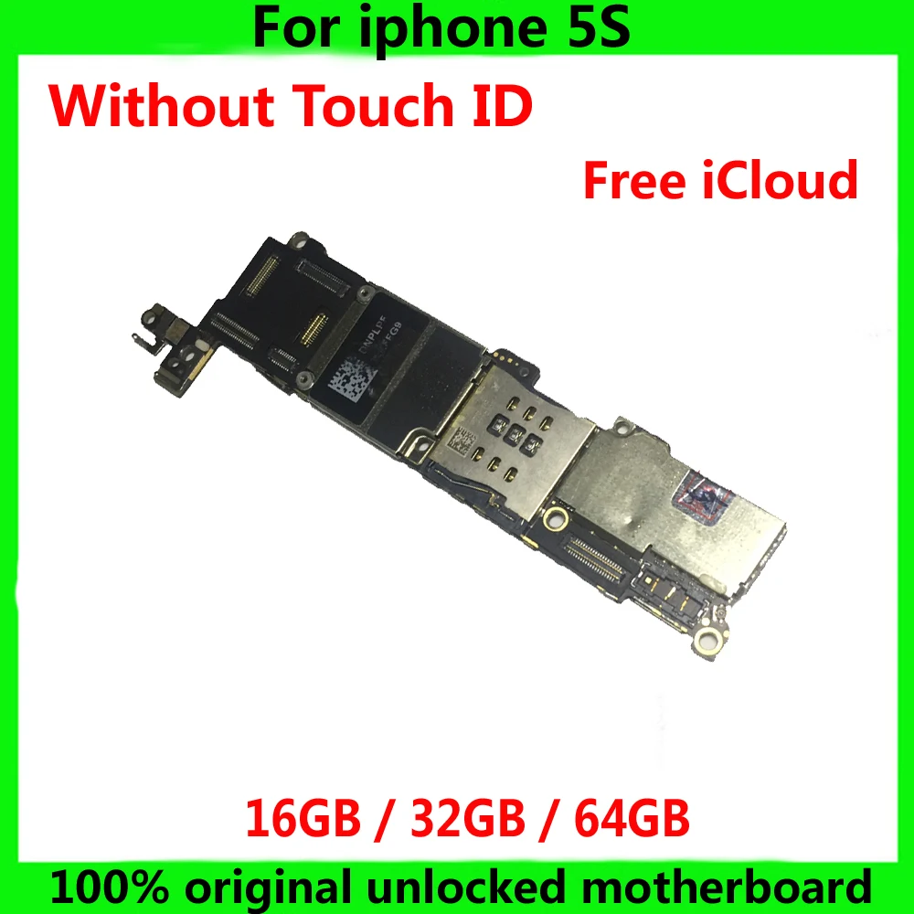 

100% Tested Good Working Original IOS Logic Board Without Touch ID For Iphone 5S 5 S Unlocked Motherboard 16g 32g 64g Mainboard