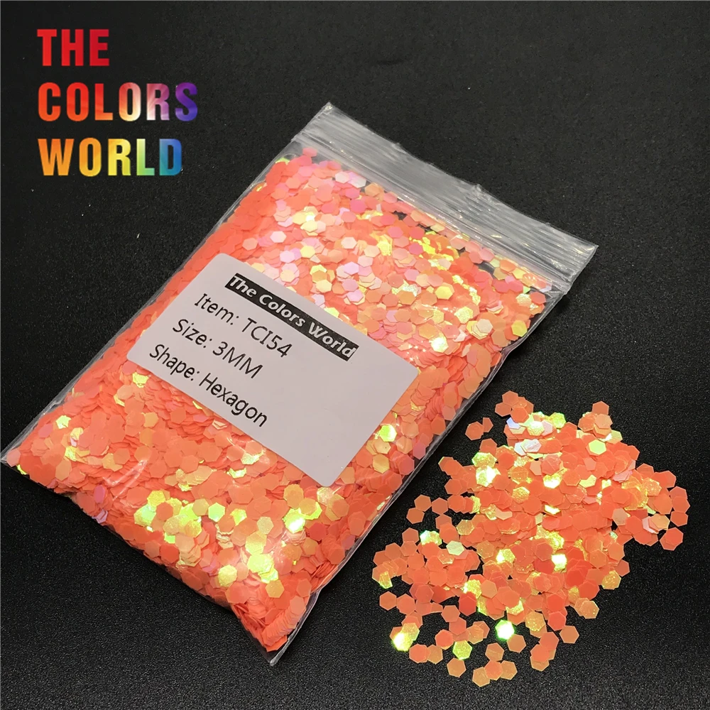 

TCI54 Pearlescent Iridescent Orange Color Hexagon Shape Nail Glitter For Nail Decoration Nail Gel Makeup Manual DIY Accessorie