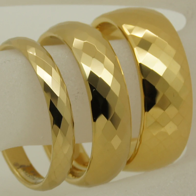 

8mm width forever classic multi facet champagne gold plating hi-tech tungsten ring