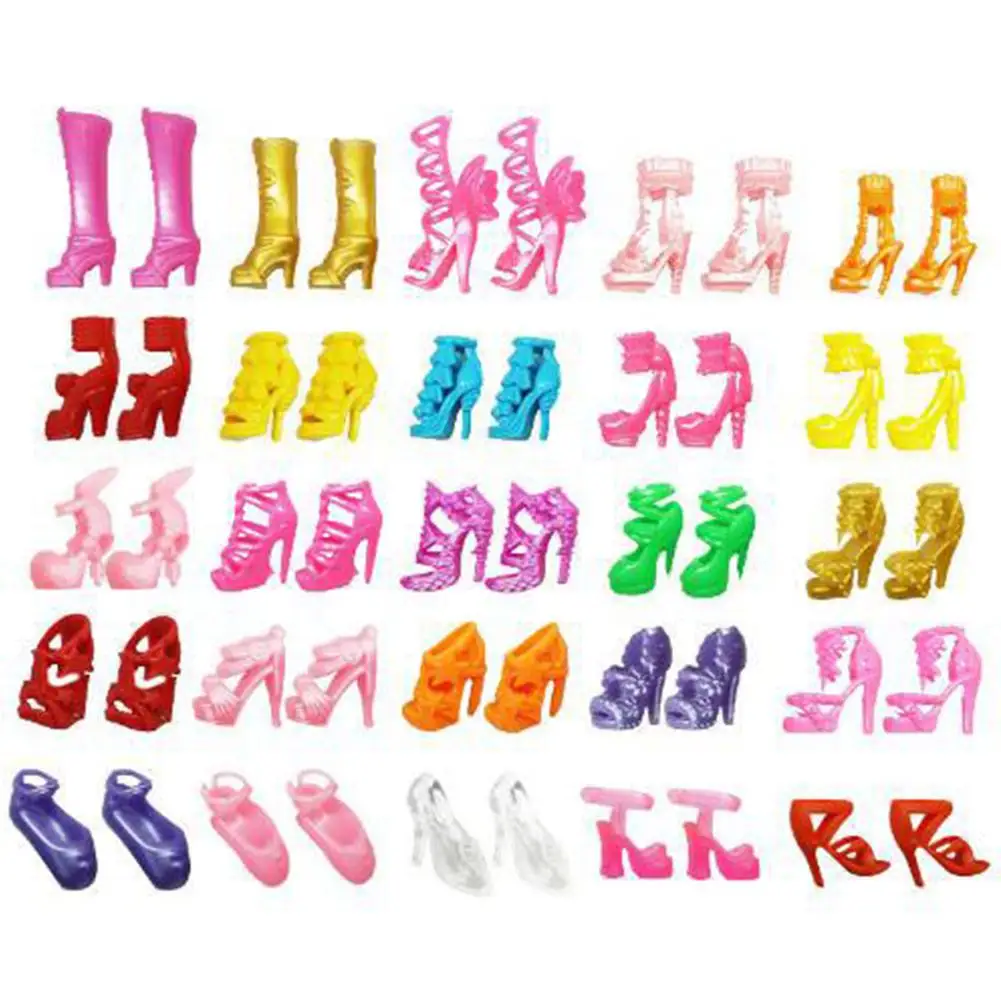 RCtown 30 пар/упак. модная обувь на высоком каблуке сандалии для кукол обувь для Аксессуары для кукол игрушек