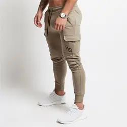 2018 хлопок мужская jogger Спортивная Штаны повседневные эластичные брюки мужские тренажерные залы тела Мужская одежда фитнес Дизайн Пота