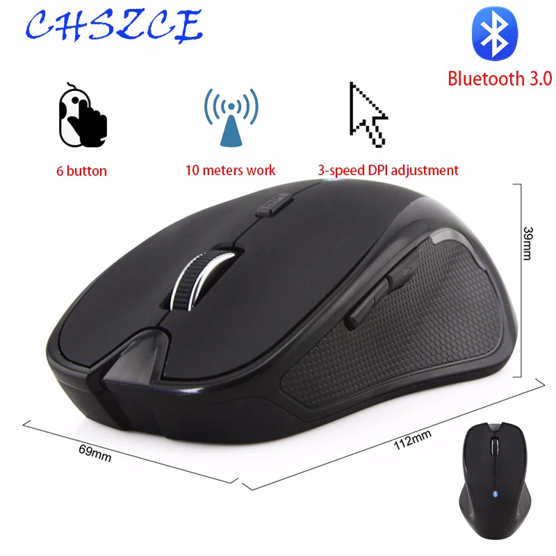 

Wireless mouse 1600DPI 6 Buttons Adjustable Receiver Optical Computer Mouse BT 3.0 Ergonomic Mice For mi pad 4