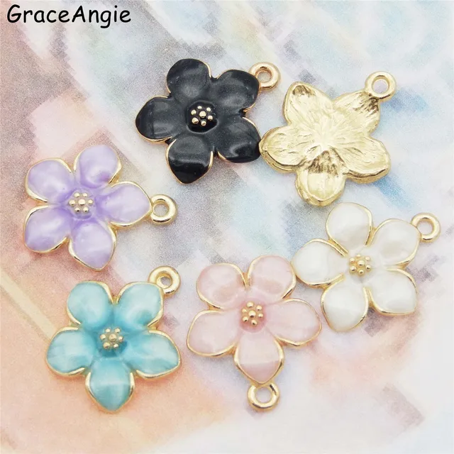 Multi-couleur émail insecte abeille Dangle Charms Pendentif avec homard fermoir 8pcs//pack