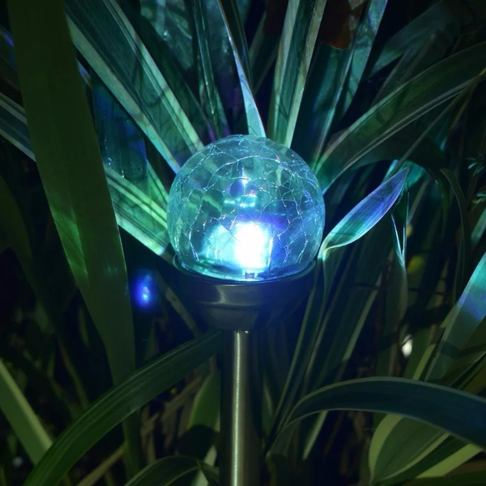 Chiclits 4PCS LED Solar Energy Lamp of Stainless steel outdoor Color Changing Garden Lights Footpath Gardens Lawn Night Lights (22)