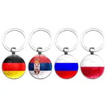 

5-0 Simple Country Nation Flag Pendant Keychain Football Fans Party Carnival Souvenir Gift Keyring Pendant Key Chain Jewelry