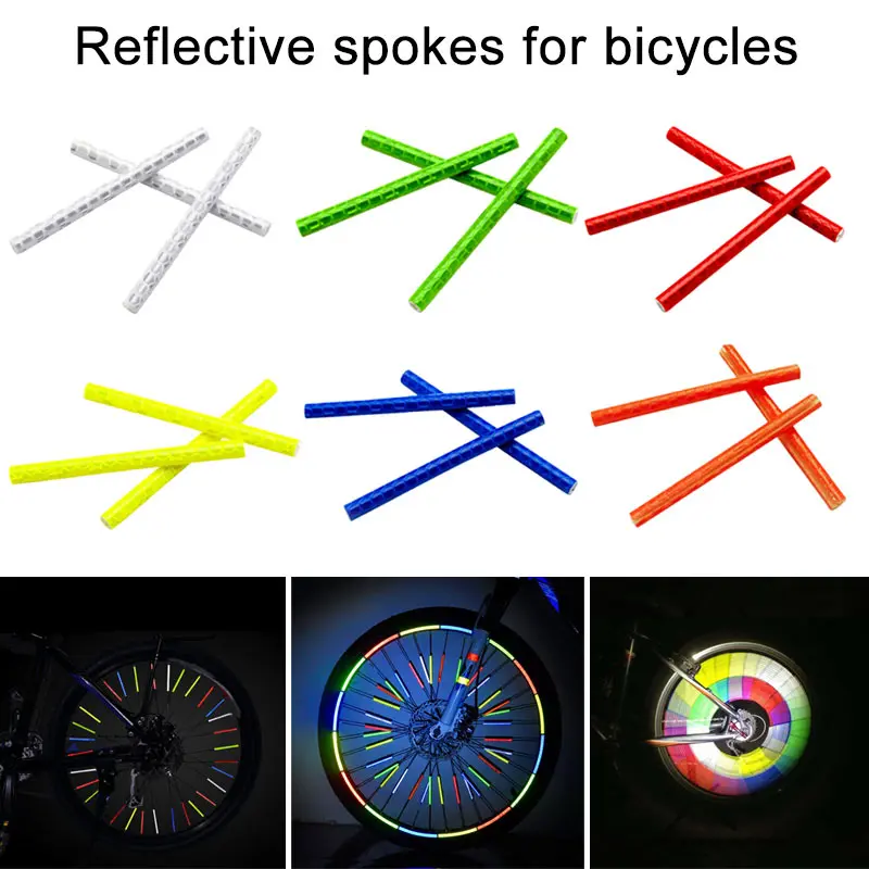 

12Pcs/Bag Reflective Spoke Lights Set Colorful Bike Bicycle Cycling Spoke Wheel Reflector Reflective Safety Stocking Filler