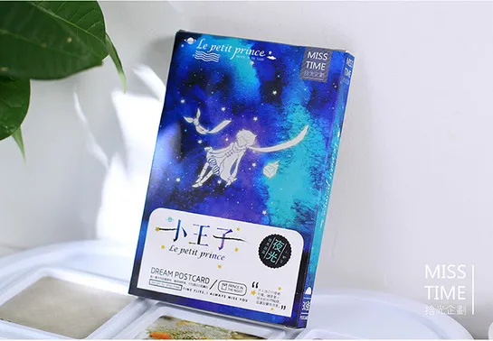 

30pcs/set Cartoon Will be glowing small little Prince postcards / Greeting Card Assorted / Birthday Cards Lot / Gift post card