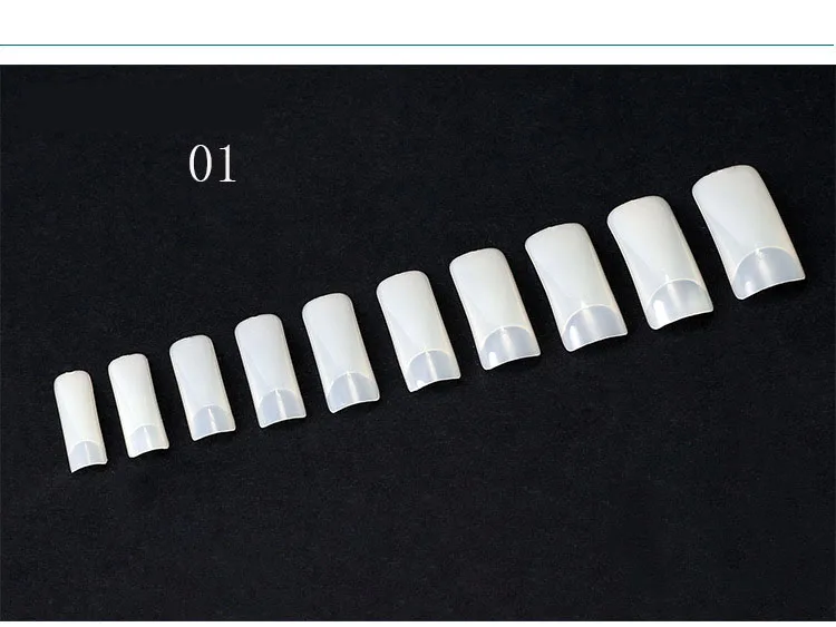 500 шт накладные ногти прозрачный/натуральный/белый полупокрытие французский УФ-гель для ногтей ультра гибкий пакет накладные ногти - Цвет: 01