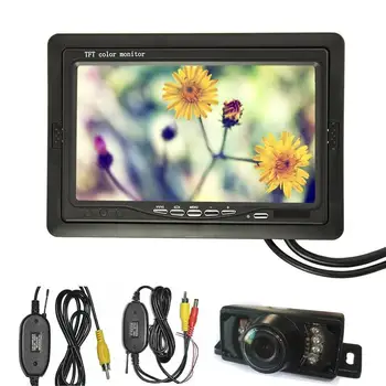 

7 inch Car Backup Parking Mirror TFT-LCD Car Monitor+Wireless Transmitter/Receiver Car Rear View Camera Car Reversing Camera