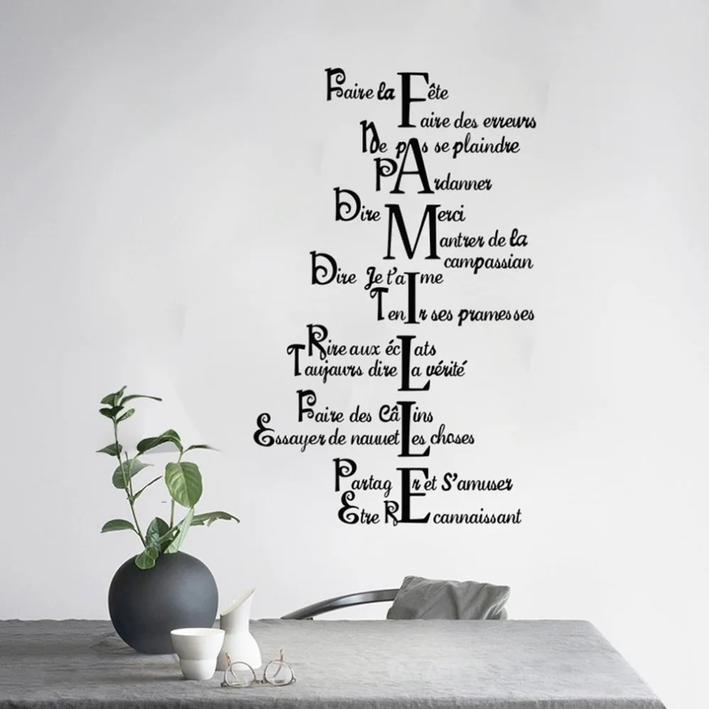 French family motto Sticker Restaurant Kitchen Removable Vinyl Wall Stickers DIY Home Decor Waterproof Wallpaper French family motto Sticker Restaurant Kitchen Removable Vinyl Wall Stickers DIY Home Decor Waterproof Wallpaper
