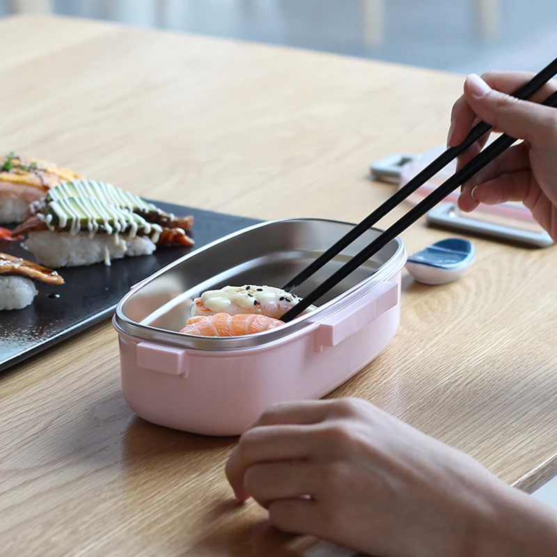 TUUTH Cute Lunch Box Stainless Steel Dinnerware Food Storage Container Children Kids School Office Portable Bento Box B3