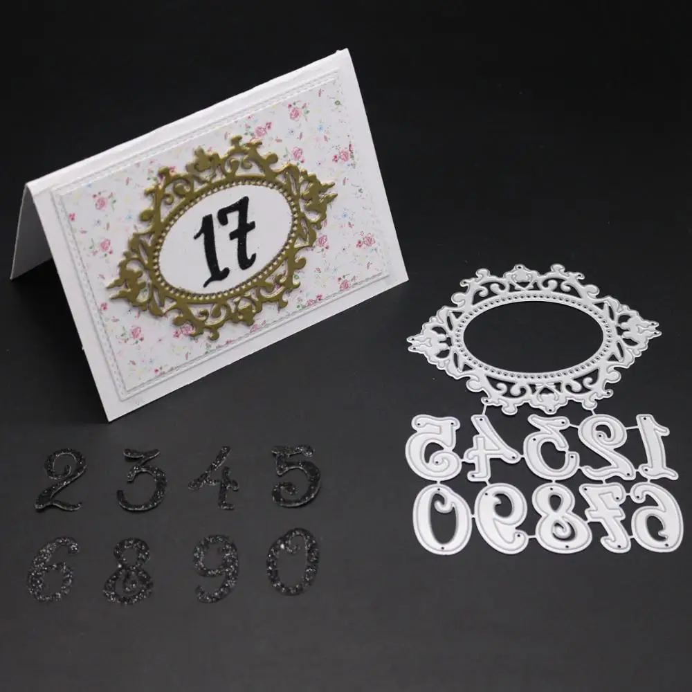 

AZSG Digital Combination Cutting Dies For DIY Scrapbooking Card Making Decorative Metal Die Cutter Decoration