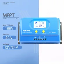 YS-20A MPPT Solar Charge Controller 12/24V Auto Solar Battery Charge Regulator with LCD Display Auto cool and Dual USB Output 5V