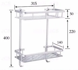 Лидер продаж дешевые два Слои Ванная комната стойке Алюминий Полотенца Стиральная Душ Корзина Бар Полка/Ванная комната аксессуары hj-2517