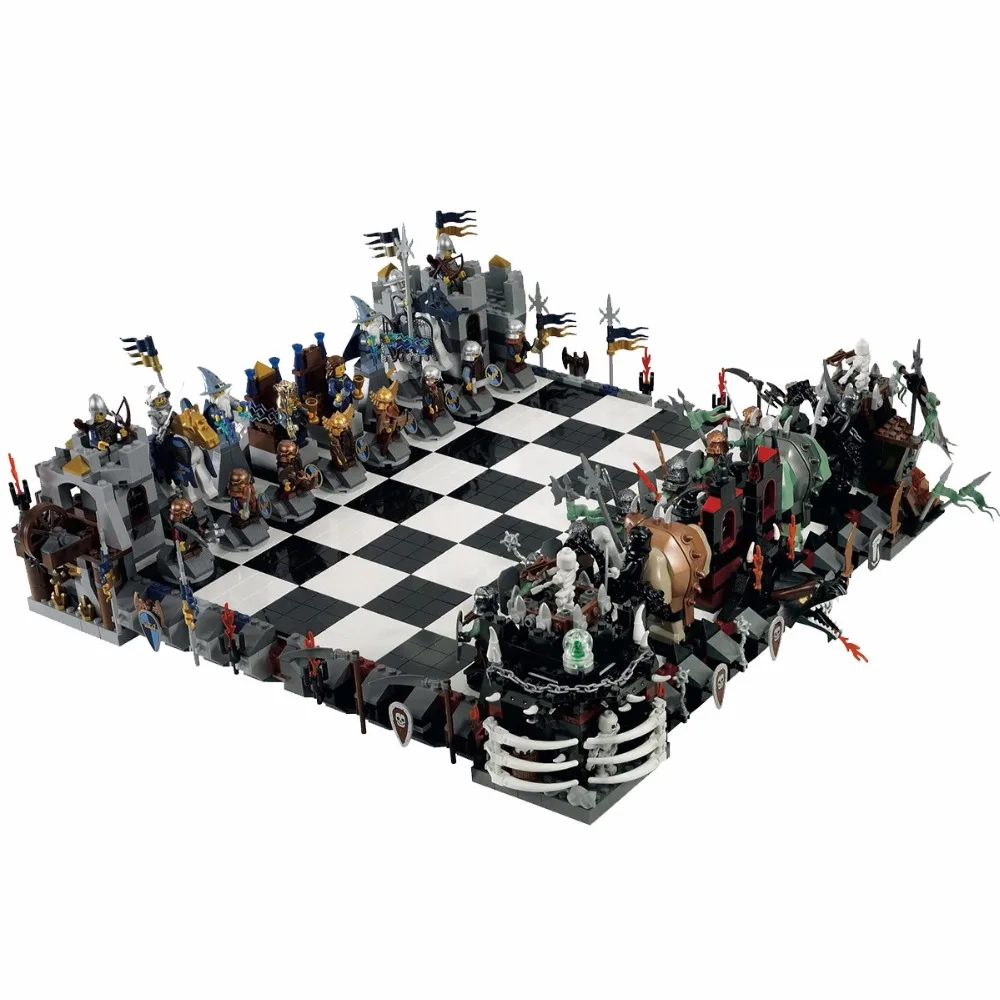 

1142pcs classic castle giant chess building block knight wizard Skeleton figures chariot bricks toys collection for kids adult