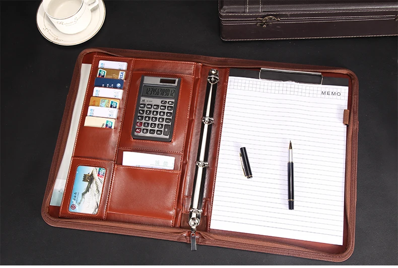 A4 Искусственная кожа менеджер Document сумка с ручками портфель A4 Padfolio бизнес архива с кольцом связующего клип 1209