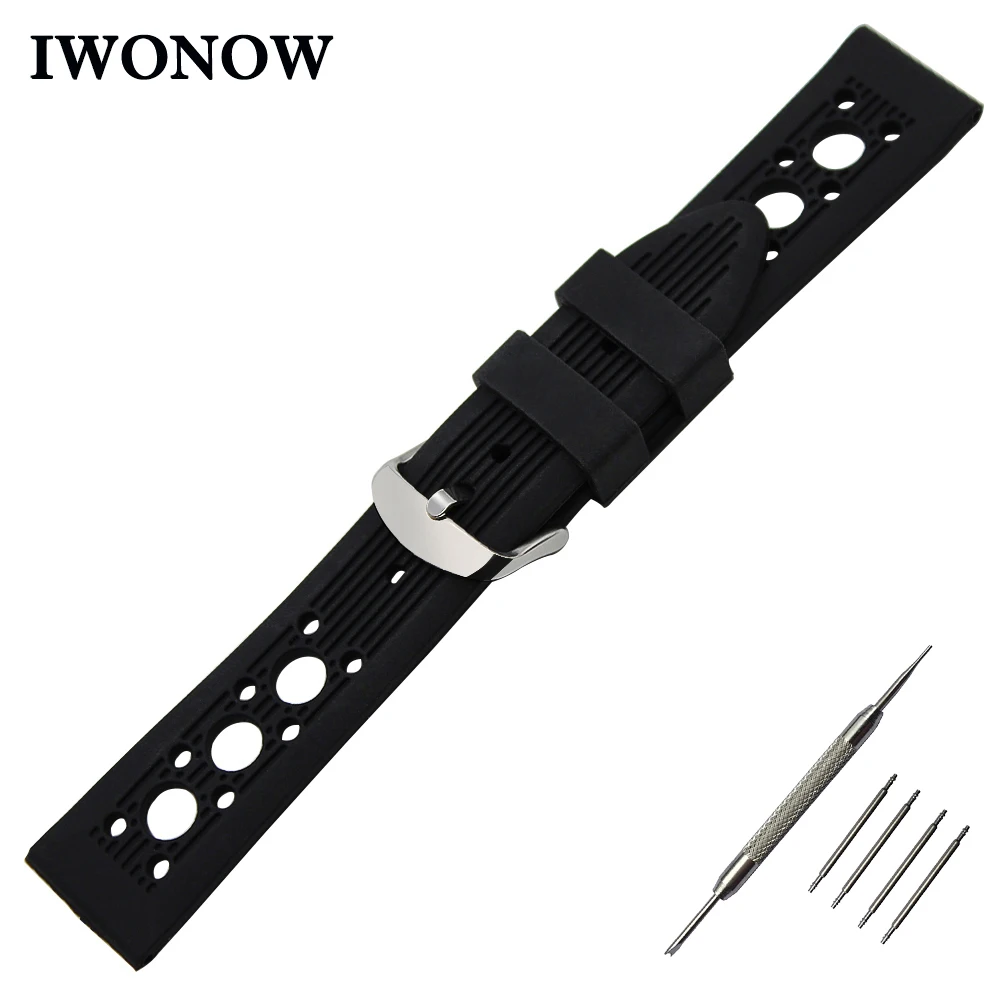 

Silicone Rubber Watch Band 19mm 20mm 21mm 22mm 23mm 24mm for Tissot 1853 T035 T097 Stainless Steel Buckle Strap Wrist Bracelet