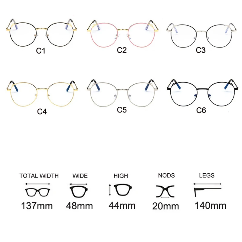 Корейские модные кошачьи уши Круглые Женские очки прозрачные Милые анти-голубые легкие поддельные очки металлическая оправа компьютерные очки