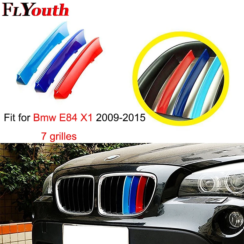 For BMW X1 E84 2009 to 2015 Front Grille Trim Strips Grill Performance Decoration Cover Sticker 3 Colors 3D M Styling 7 Grilles For BMW X1 E84 2009 to 2015 Front Grille Trim Strips Grill Performance Decoration Cover Sticker 3 Colors 3D M Styling 7 Grilles