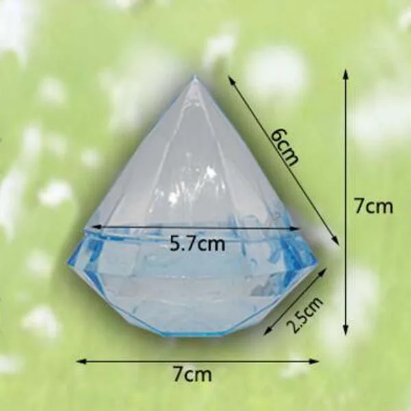 Новое поступление-16 шт./партия Милая прозрачная/Розовая/синяя цветная Алмазная форма пластиковая коробка для конфет свадебные сувенирные коробки Подарочная коробка