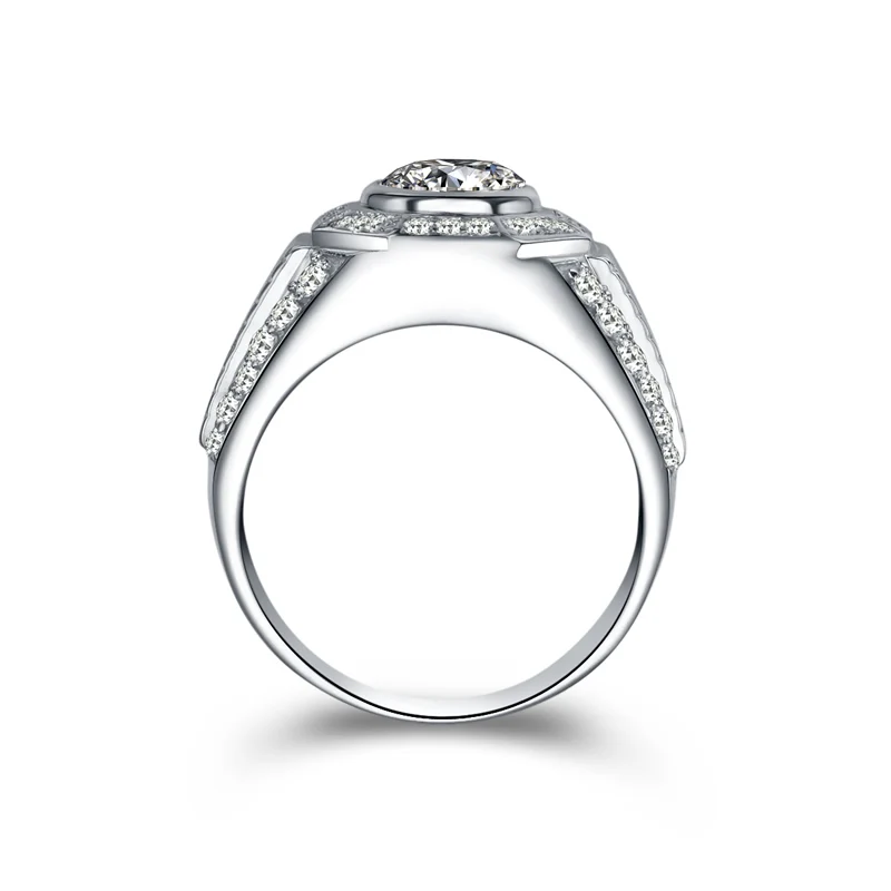 AINOUSHI роскошный дизайн 2 карата SONA обручальное кольцо винтажное мужское Трендовое Спортивное обручальное кольцо из натуральной 925 пробы Серебряное
