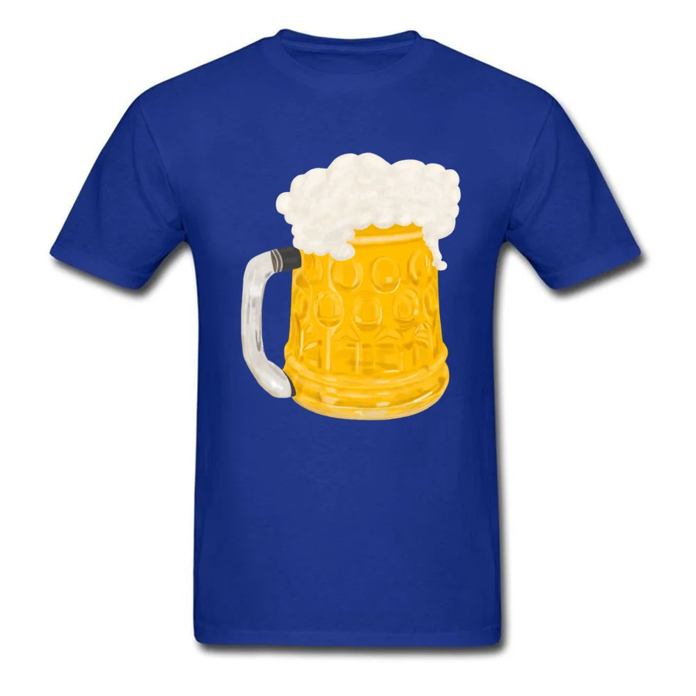  Man Top T-shirts Glass of Beer Birthday Tops Shirt Cotton Round Collar Short Sleeve Design T Shirt Summer Autumn Glass of Beer blue