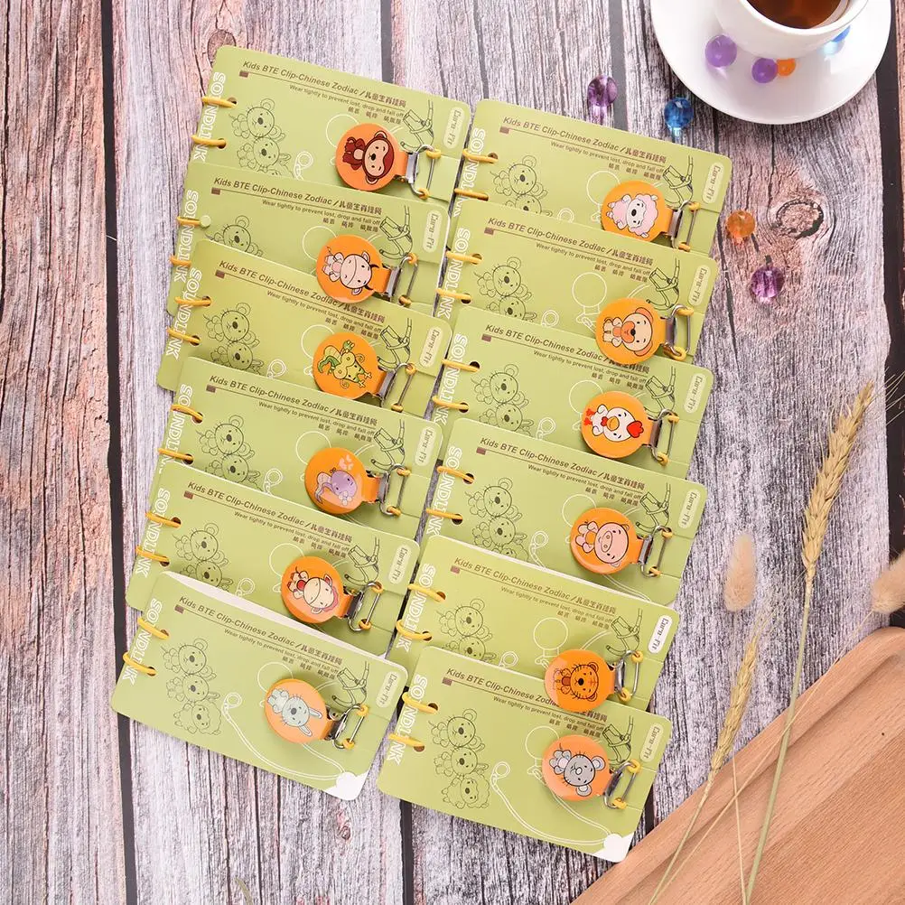 Kids BTE Hearing Aid Clip Holder Protector for Behind The Ear Hearing Aids and Cochlear Implants Binaural Corded 12 Animal Signs Kids BTE Hearing Aid Clip Holder Protector for Behind The Ear Hearing Aids and Cochlear Implants Binaural Corded 12 Animal Signs