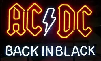 Custom ACDC BACK IN BLACK Glass Neon Light Sign Beer Bar