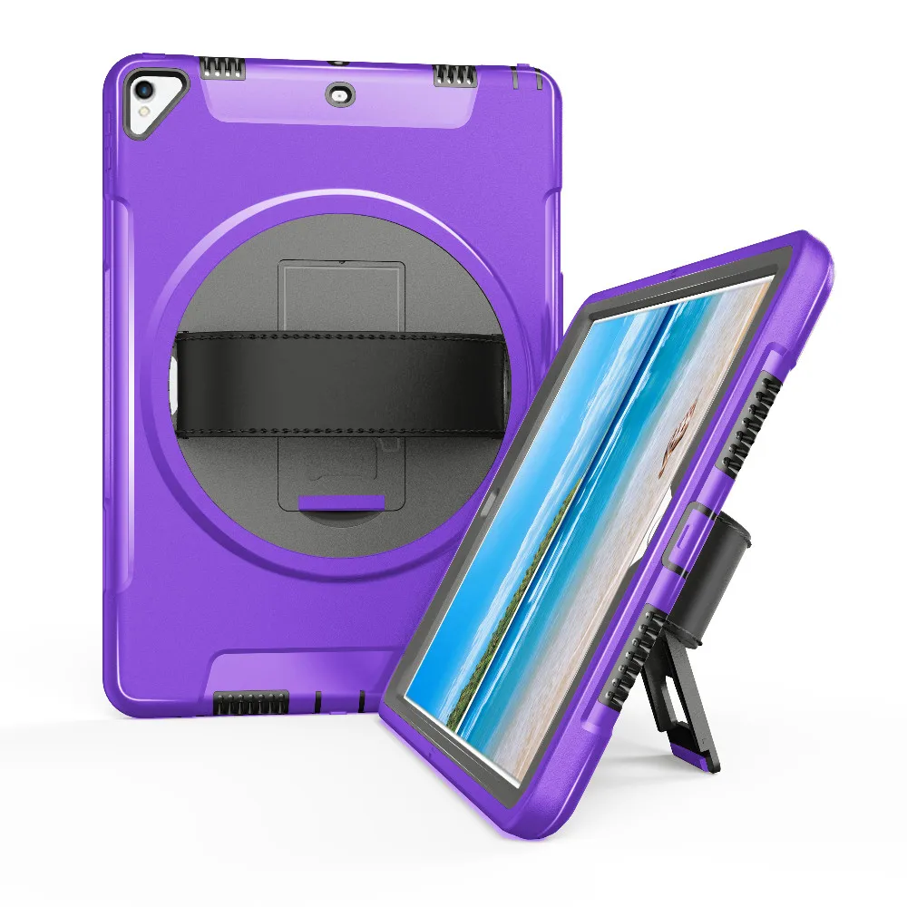 

Miesherk Case for iPad Pro 10.5 with 360 Degree Rotating Leather Hand Strap and Kickstand, Heavy Duty Shockproof Cover Case