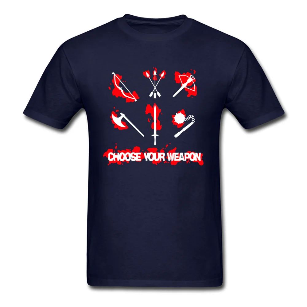 Plain Choose your Weapon Short Sleeve Top T-shirts Summer Fall Round Collar 100% Cotton Tops T Shirt for Men T-shirts Casual Choose your Weapon navy