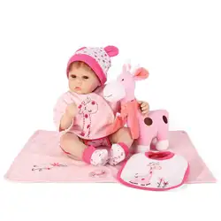 NPKCOLLECTION Reborn Baby Doll игрушки 22 "реалистично силиконовые новорожденных реального прикосновения мягкой тканью тела Bebe Bonecas жив игрушка подарок