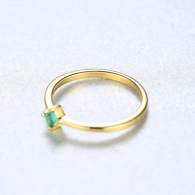 DR Square Shape VVS Emerald Green Rings for Women Real 925 Sterling Silver Gold Color Finger DR Square Shape VVS Emerald Green Rings for Women Real 925 Sterling Silver Gold Color Finger Ring in Anniversary Ring Gifts