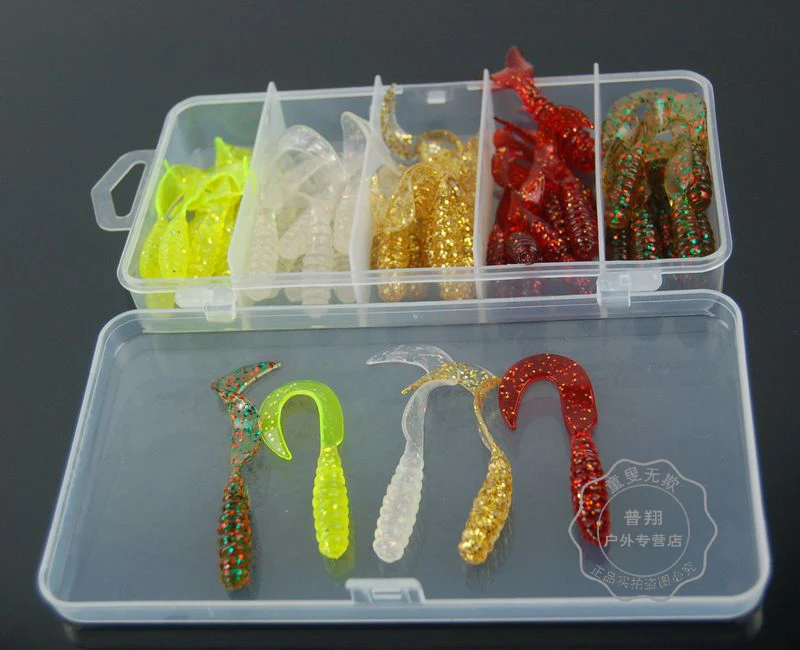 

50Pcs/Box Mixed Jigging Silicone Soft Bait Sea Fishing Artificial Worm Shrimp Lures Wobblers For Fishion
