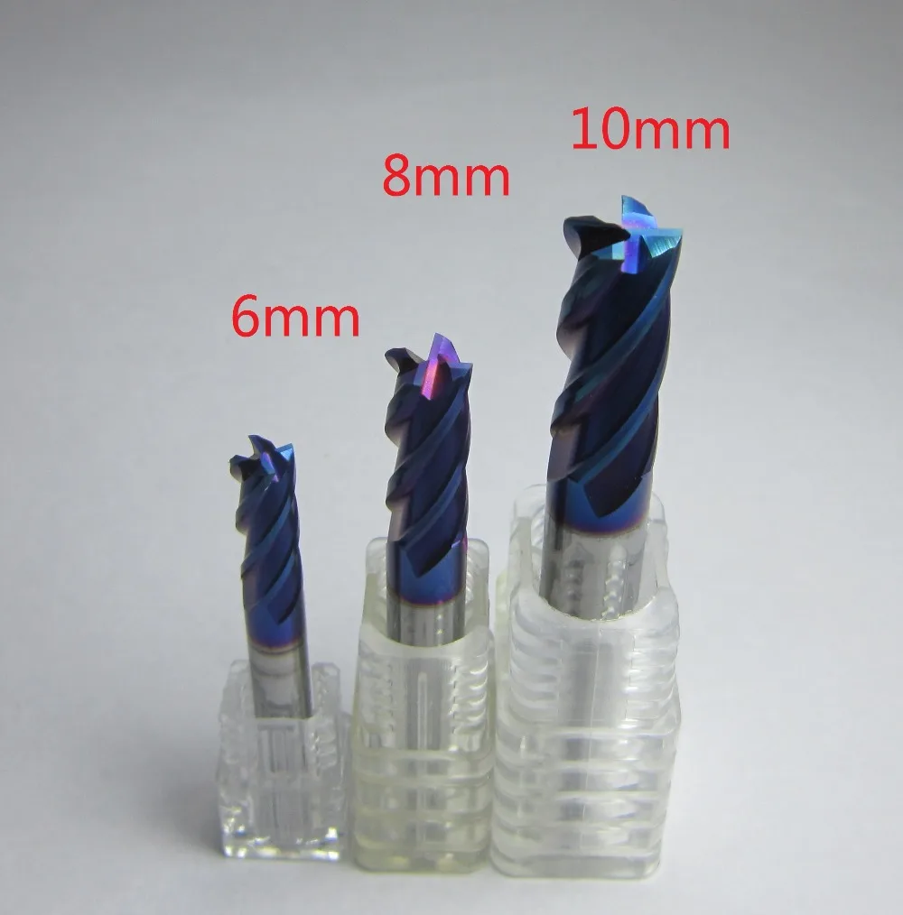 

6MM 8MM 10MM HRC68 4 flutes Tungsten Carbide End Mills milling cutter CNC machine metalworking for high hard steel 68HRC <70HRC