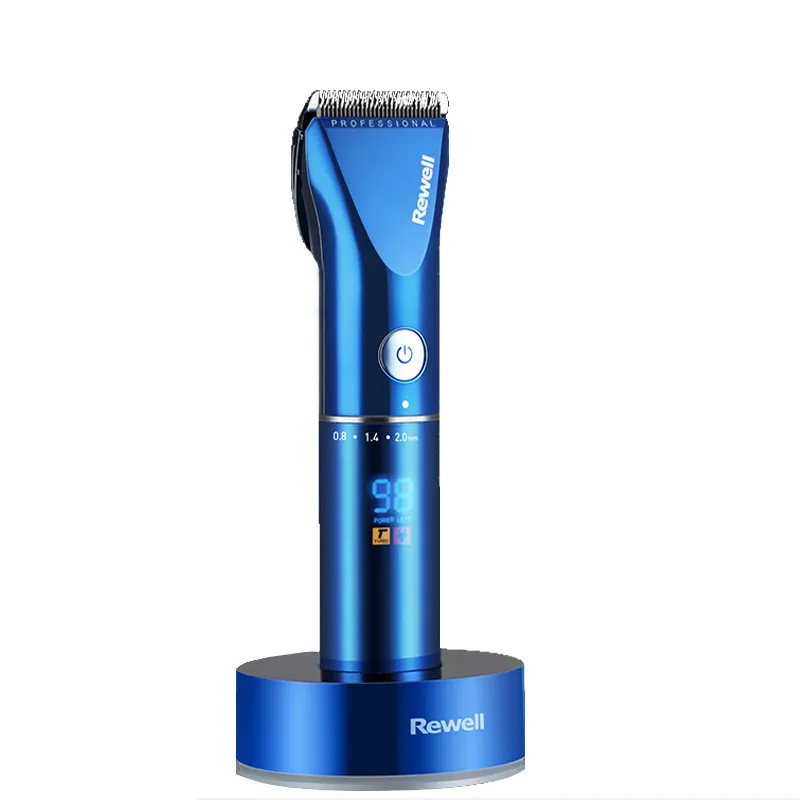 Online Pelo profesional clipper trimmer batería de litio carga rápida LCD acelerar herramientas peluquero recargable cortador máquina 100 240 V