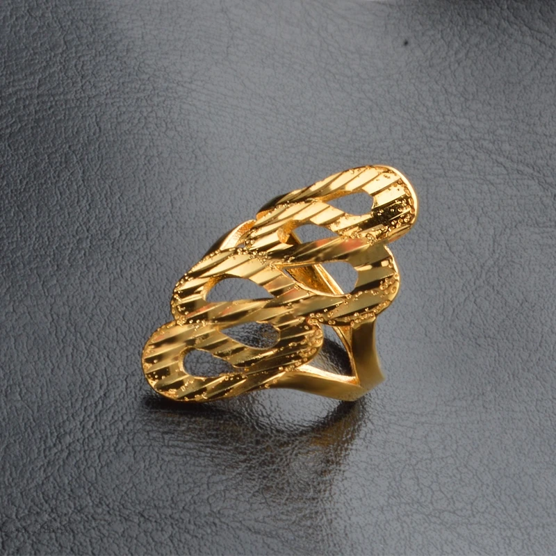 Золотое кольцо для женщин золотого цвета, африканское кольцо, эфиопское ювелирное изделие, арабское индийское нигерийское металлическое кольцо для Ближнего Востока, свободный размер#034606