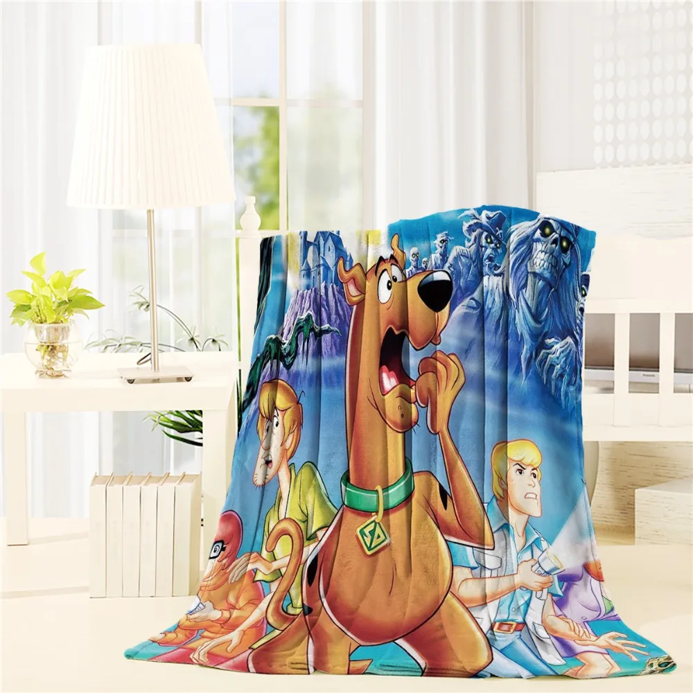 

Custom Carton Scooby Doo Flannel Throw Blanket Lightweight Cozy Bed Sofa Blankets Super Soft Fabric