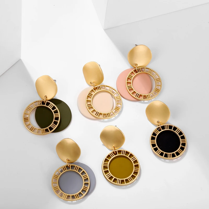 

17MILE Fashion 6 Color Acrylic Drop Earrings For Women 2019 Vintage Geometric Round Sequin Dangle Earring Statement Jewelry New