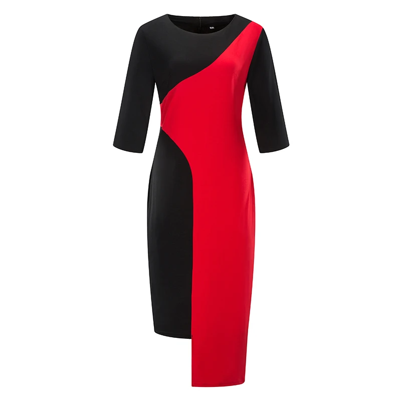 2019 New Designer Dress Women O Neck Vestidos Summer Oversized Plus Size 6XL Patchwork Color Dresses Casual Gift Female Casual