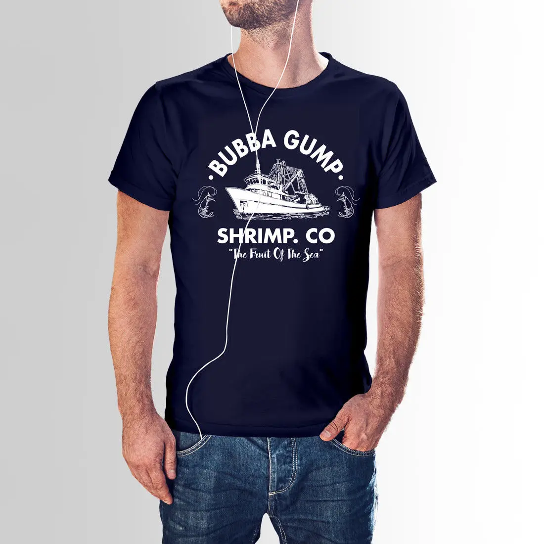 Bubba Gump креветки Вдохновленный Форрест футболка с принтом Топ тройник 100% хлопок
