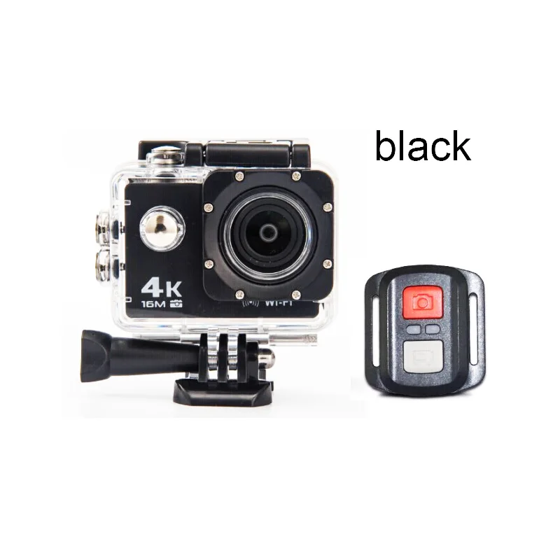 BLACK Ультра HD экшн-камера с 4 k/30fps 1080 p/60fps EIS WiFi 2," 170D 30 M Водонепроницаемый на шлем для спортивной камеры камера для записи видео - Цвет: BLACK