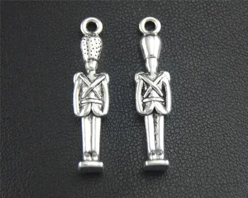 

30pcs Silver Color Soldier Charm Pendant DIY Jewelry Making Findings 31x7mm A1800